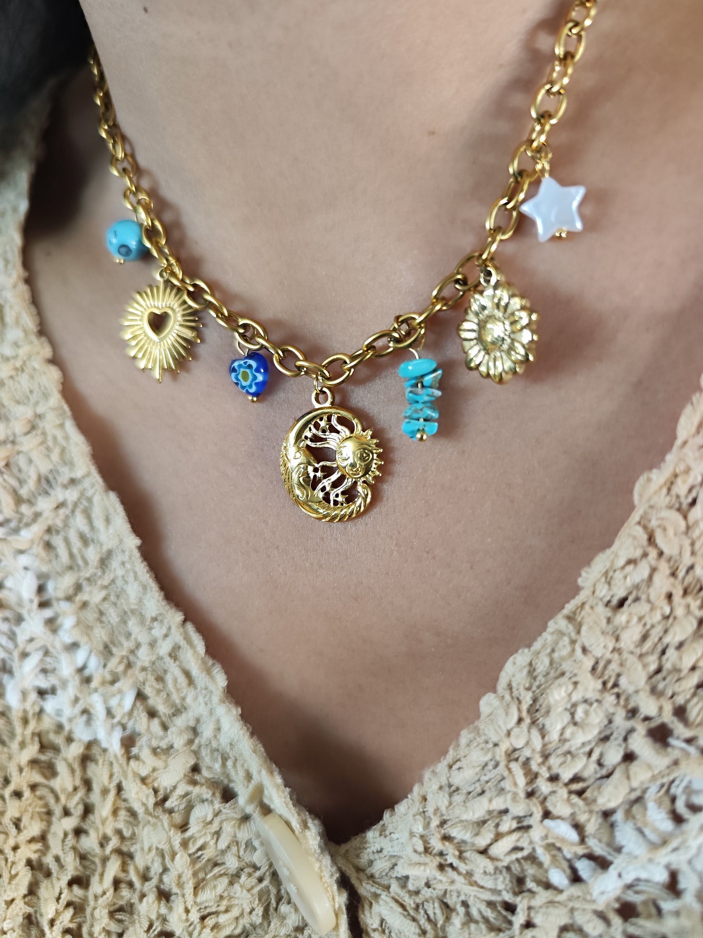 collar charms sol y Luna ☀️🌙✨🌀