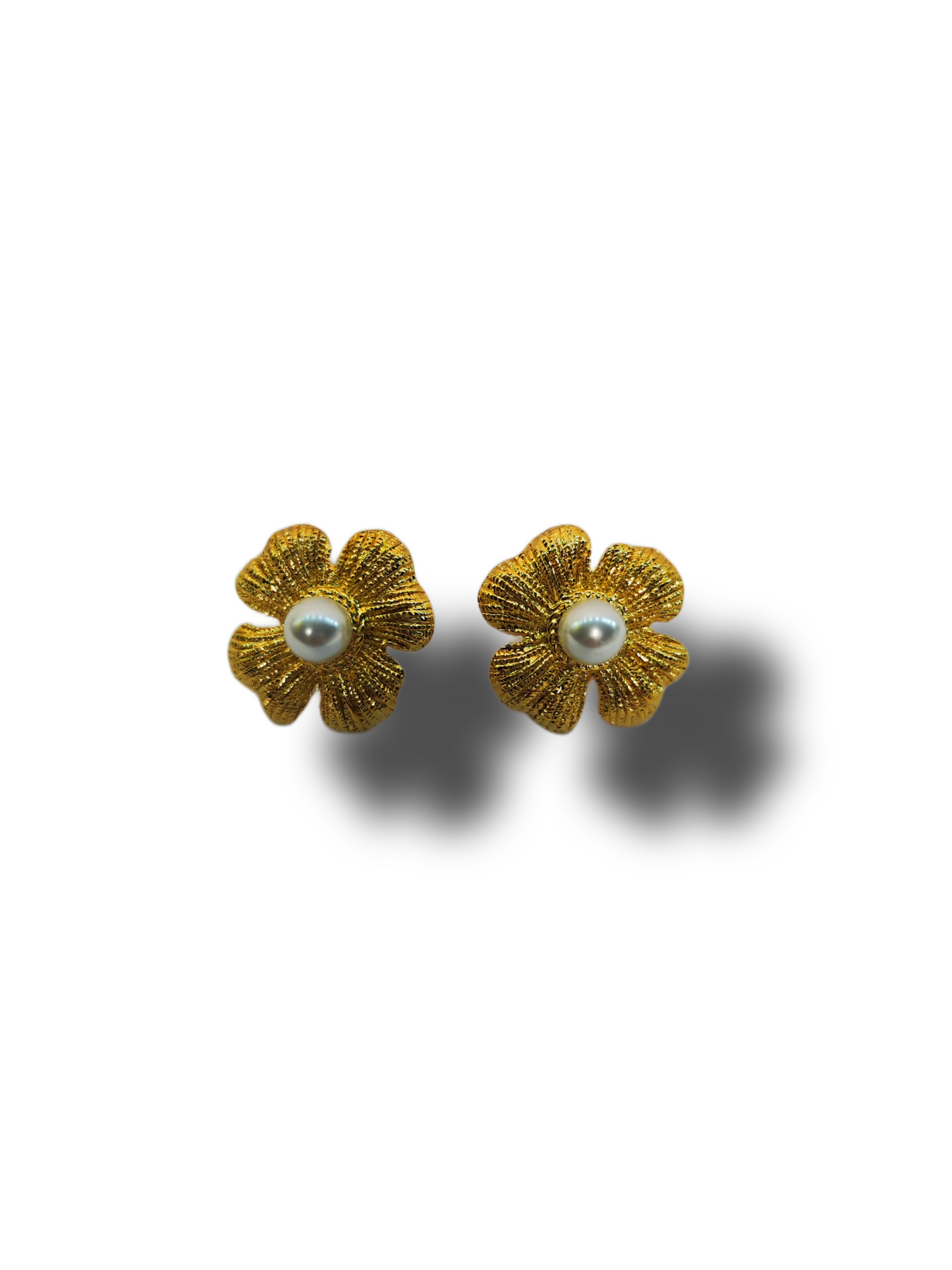Flores doradas y perlita 🌸