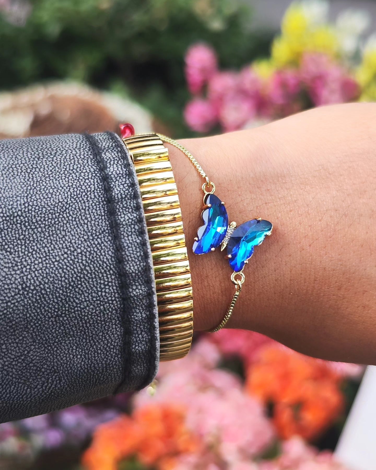 Brazalete de mariposa de cristal 🦋💙