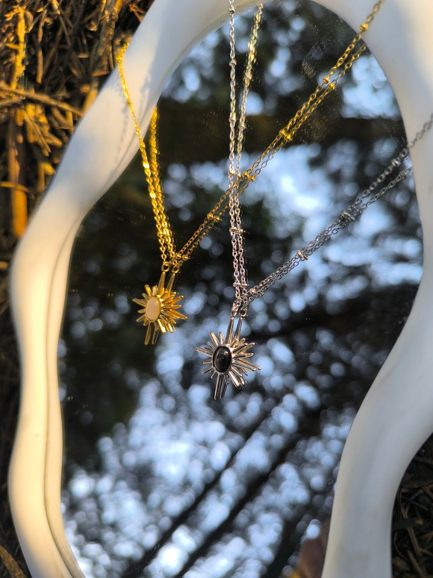 Collar de destello y piedra ojo de gato ✨