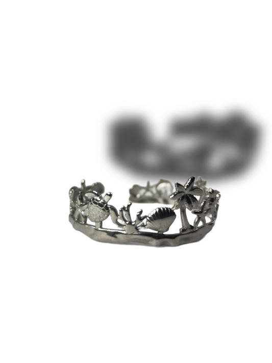 brazalete arrecife plateado
