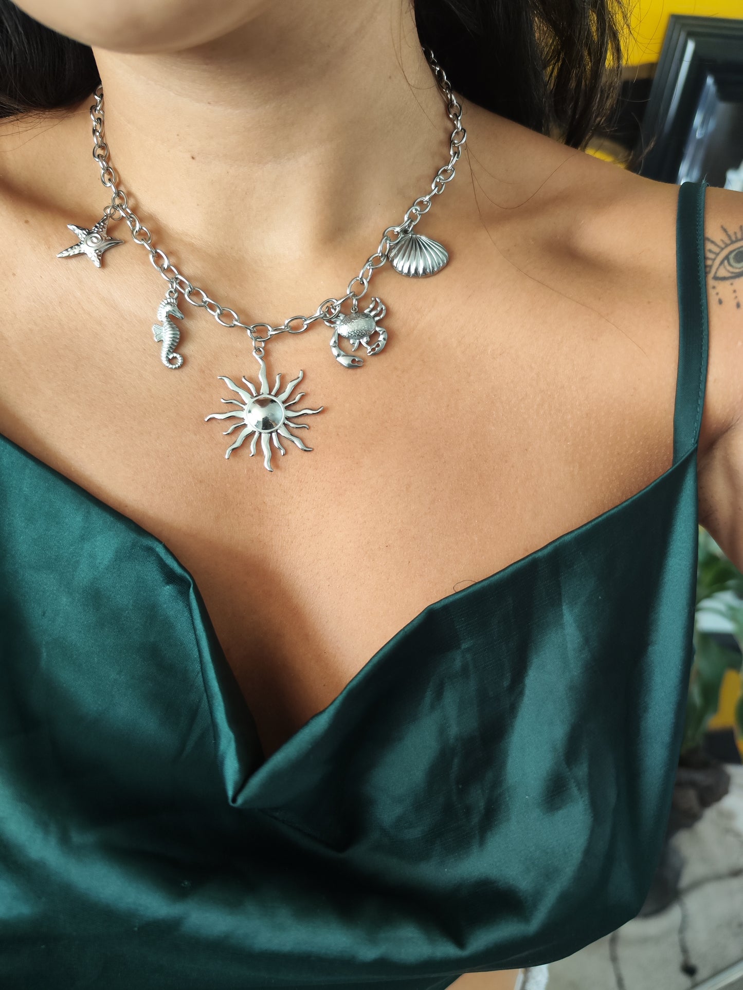 Collar marino plateado