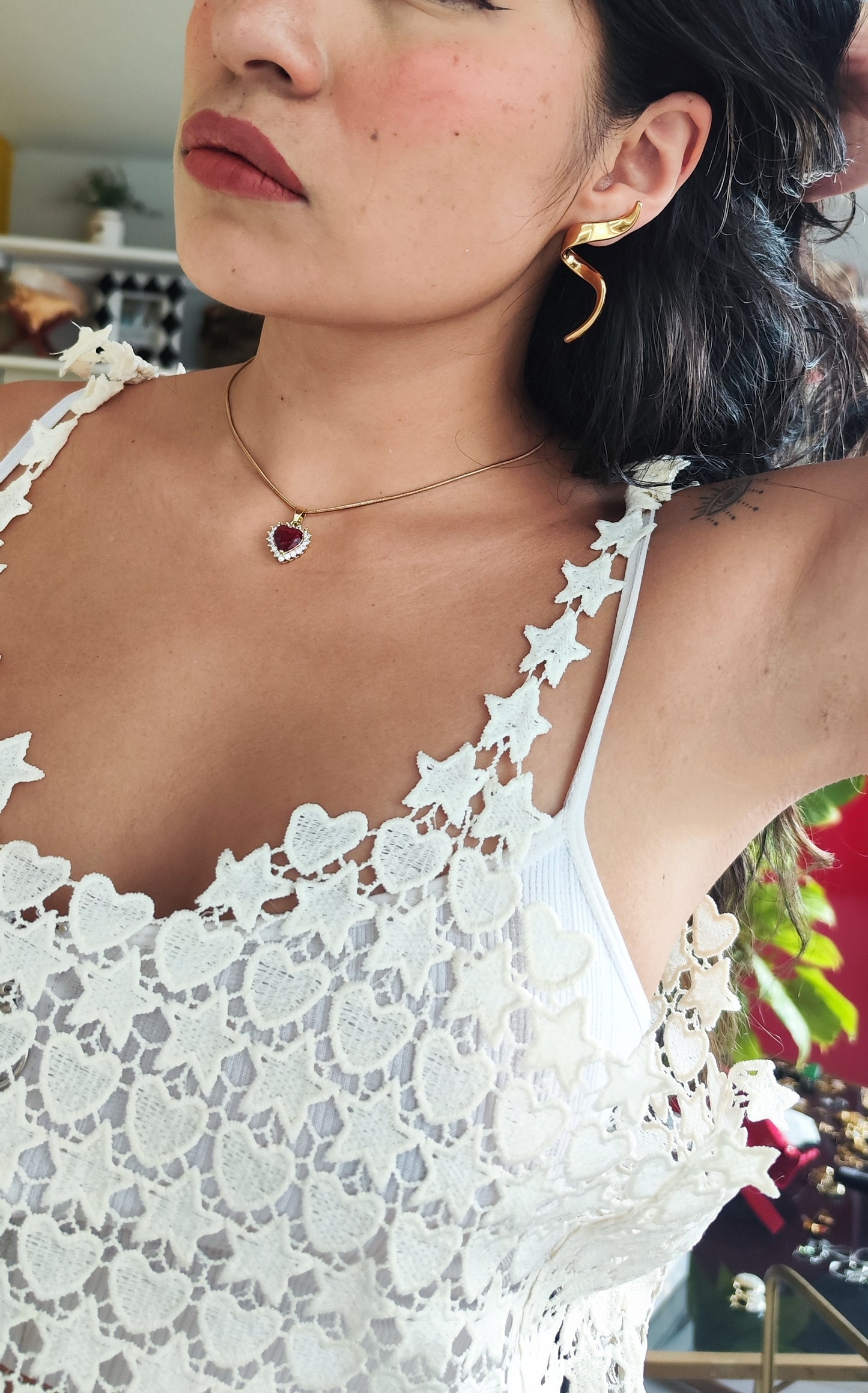 Burgundy corazon de cristal✨