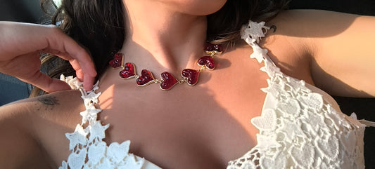 Collar de corazón jelly rojo ❤️